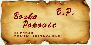 Boško Popović vizit kartica